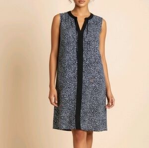 MICHAEL KORS NAVY WHITE PAISLEY SLEEVELESS DRESS SZ LARGE